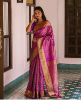 Evocative Magenta Soft Silk Saree