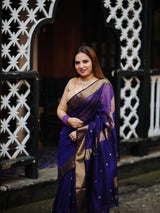 Sharvitha – Cotton Silk Saree in Royal Purple