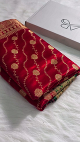 Royal Red Banarasi Silk Saree – A Touch of Timeless Grace