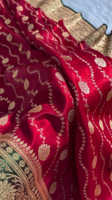 Royal Red Banarasi Silk Saree – A Touch of Timeless Grace