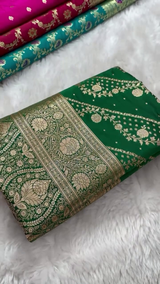 Emerald Green Banarasi Silk Saree – Woven with Royal Grace