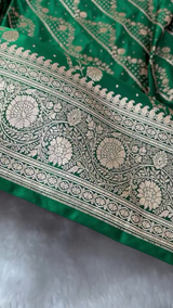 Emerald Green Banarasi Silk Saree – Woven with Royal Grace