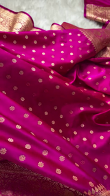 Magenta Majesty Banarasi Silk Saree – Woven with Golden Grace