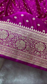 Magenta Majesty Banarasi Silk Saree – Woven with Golden Grace